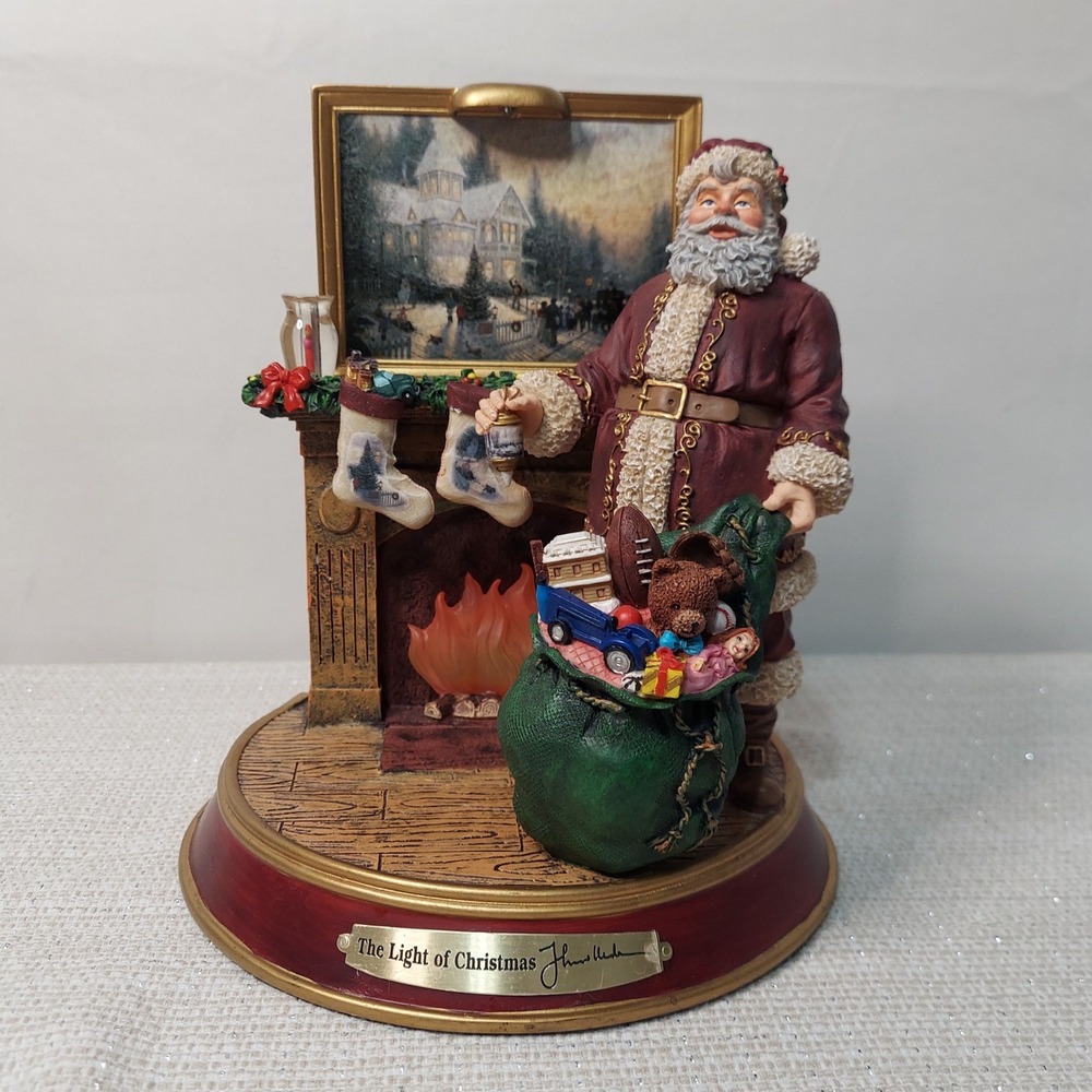 Thomas Kinkade The‎ Light of Christmas Illuminated Santa Sculpture 2003 88684